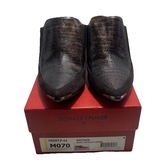 Donald J Pliner Shoes - Donald J. Pliner TRIST2-LL M070 Bronze Metallic Lizzard Heeled Mule Size 7M EUC